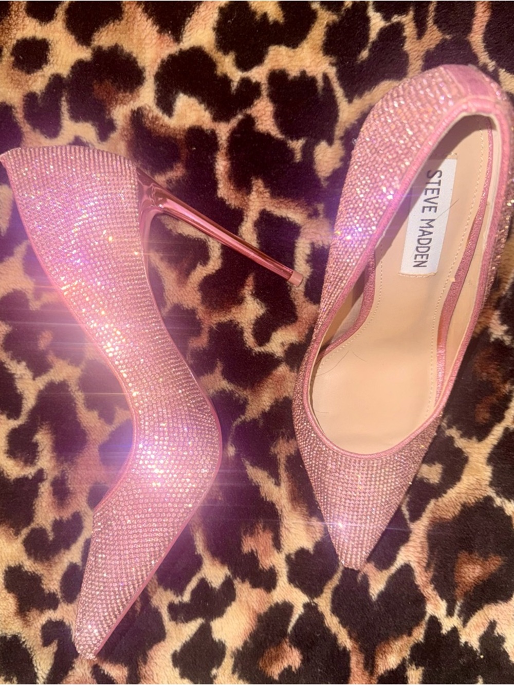 Steve Madden Pink Crystal-Embellished Stiletto Pumps